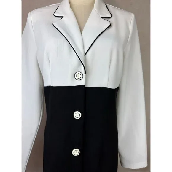 Vintage 1980s Blazer Dress Size Medium Color Block Byer Too! - Picture 2 of 8